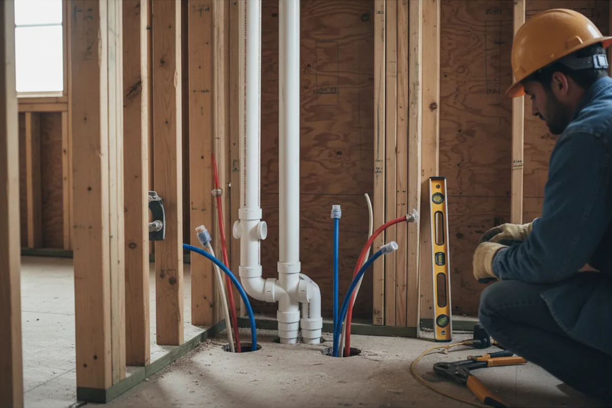 Drain and supply rough-in during Leak Detection in Yukon
