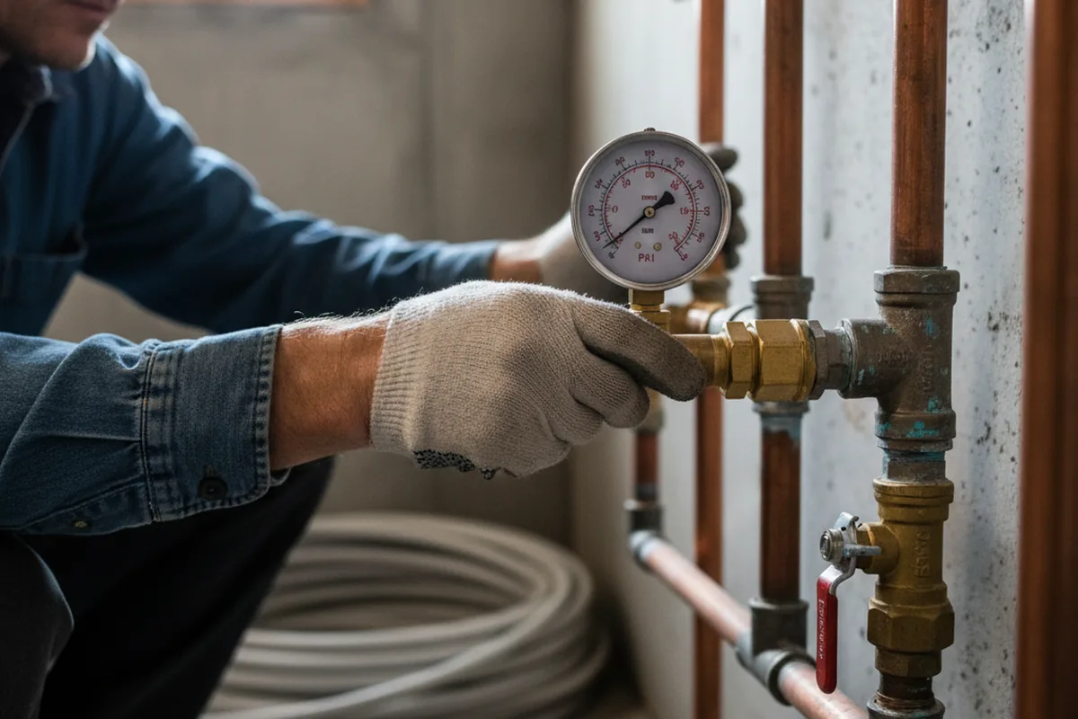 Pressure testing a repaired line during Water Line Repair in Yukon